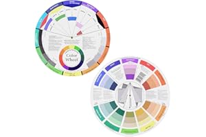 TSLRSA Color Wheel - 2 Stück farbmischrad, farbrad, farbkreis drehscheibe, Pocket Colour Wheel, für Malen, Design und Makeup(14 * 14cm)