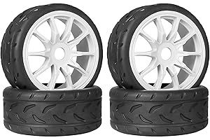 RcThjia 1/7 1/8 On Road Tire Set On Road Tire Tyre 17mm Wheel Rims for Arrma 1/7 Infraction Limitless Felony FS Racing Model GT RC Car Upgrade On Road Tyre 4Pcs One Set