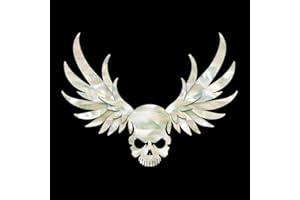 INLAYSTICKERS Inlay Sticker für Gitarren & Bass - Winged Skull - Weiß Perle