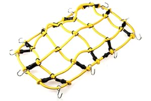 MOHERO 1/10 RC Elastic Luggage Net with Hook for 1:10th RC Vehicles RC Crawler Truck Car D90 TRX4 Roof Rack (Yellow)