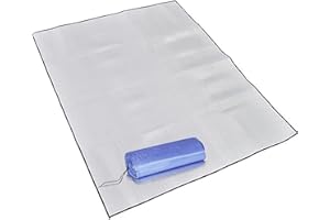 KELISTINY Ground Mat Camping Aluminum Sleeping Foam Mat 200 X 150 cm / 6.56 X 4.9Ft Insulating Thermal Waterproof Mat Foldable Double-sided Tent Pad Ultralight Floor Mat of Aluminum Foil