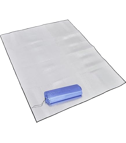 Tappetino Isolante Da Campeggio In Alluminio 200x200cm, Ultraleggero 250g, Pieghevole, Riflettente Calore, Con Custodia