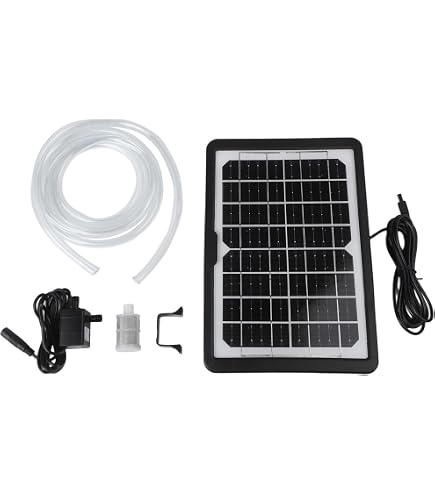 AMZtime 1.5W Solar Fountain Pump – DIY Solar Water Pump With 6 Spray Heads & 1.2m Pipe For Bird Bath, Garden Pond, Fish Tank, Or Small Water Features