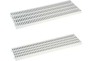 SHOPPING GOOD Griglia Ricambio per Canaletta Drenaggio Acqua Piovana - Grigliato modulare per canalina in Plastica 13x50 e 20X50 - Antiscivolo Antitacco - Grigio chiaro - Made in Italy (CM 20X50X2,5, N° 5 GRIGLIE)