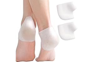 PROCHOSEN 4pcs Silicone Heel Protectors for Shoes Prevent Blisters, Cracked Heels Soft Gel Cushion Cups, Ankle Sleeves, Pads, Rubber Guards for Men & Women