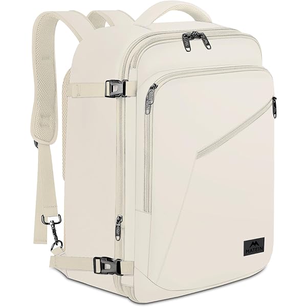 MATEIN Handbagage 50x35x20cm, Uitbreidbaar Reisrugzak Heren Huttentas Lichtgewicht Reisrugzak Vrouwen Schoolrugzak Carry On voor Zaken, Werk, Paarsgrijs