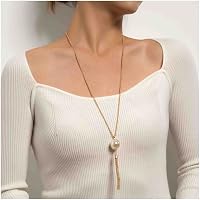 Collar Largo Para Mujer Con Colgante Circular Y Cristal - Elegante Cadena Larga Para Suéter, Bisutería Fina De Moda Con Brillo, Regalo Ideal Para San Valentín, Cumpleaños O Navidad