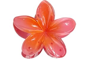 Qiwieod Fermaglio per capelli forma di fiore, forte tenuta, grandi mollette artiglio per regali di Natale, clip antiscivolo per capelli, da donna, colore colorato, antiscivolo