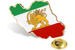 Iran karta nål rostfritt stål Iran lejon och sol brosch nål vintage iransk persisk smycke