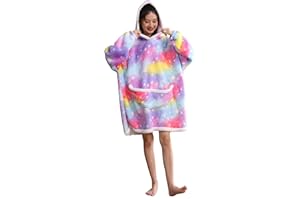 Shamdon Home Collection Sweat à Capuche Surdimensionné pour Enfants,Sweat-Shirt Couverture Portable pour Fille Garçon,Pull à Capuche Polaire Sherpa avec Poche Enfant Ado