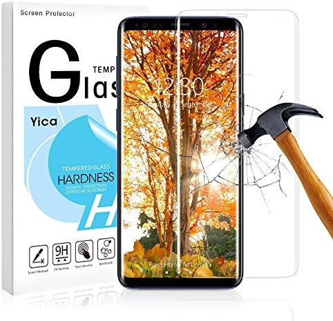 Yica Galaxy S9 Plus Screen Protector, Galaxy S9 Plus Full Coverage Ultra Clear Anti-Scratch Tempered Glass Screen Protector Film [9H Hardness] [Crystal Clear] for Galaxy S9 Plus