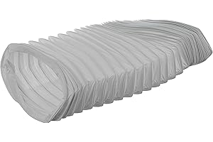 LIRAST 220x55mm / 1m Tuyau D'évacuation D'air en PVC Flexible-Tuyau de Ventilation pour Climatisation,Sèche-linge,Hotte,Blanc.