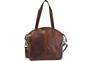 LECONI Sac à main en cuir véritable Vintage Look Ladies Handbag pour femme, bureau ou sac à provisions Sac en cuir pour femme 33x30x10cm LE0060