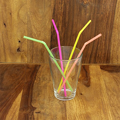 COM-FOUR® 400x Trinkhalme Strohhalme Knicktrinkhalme (Bunt – 400 Stück) - 3