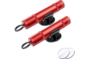 POBEC 2 x Safe Pro X Car Emergency Hammer, 2 in 1 Car Window Breaker Car Escape Tool, Quick Cutter Emergency Window Breaker & Escape Safety Hammer for All Vehicles (Red)