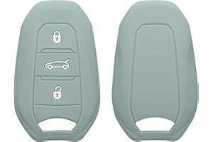 kwmobile Key Cover Compatible with Peugeot Citroen 3 Button Car Key Smart Key (only Keyless Go) - Soft Silicone Car Key Fob Holder Protector Case - Cool Mint