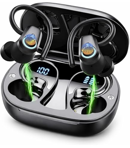 Open Ear Headphones Bluetooth Ear Buds 80Hrs Playtime Wireless Earbuds Earhooks Ipx7 Waterproof Touch Control Air Conduction Sport Headsets Bluetooth - View #7