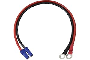 GINTOOYUN Cavo terminale da EC5 a O Ring, 10 AWG EC5 femmina a terminale ad anello O, cavo di prolunga per avviamento di emergenza auto, batteria di emergenza automobilistica e altro (lunghezza del