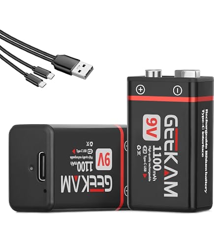 Oplaadbare Lithium USB-C Batterijen – 9V 650mAh, Snel Opladen In 2 Uur, 1200 Keer Herbruikbaar, Set Van 2 Stuks