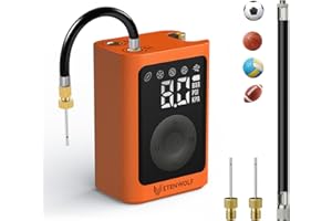 ‎ETENWOLF ETENWOLF Elektrische Ballpumpe,3200mAh Akku & 4 Voreinstellungen,Automatische Druckmessung mit LCD-Display,Tragbare Luftpumpe für Fußball,Basketball,Volleyball und Andere Bälle