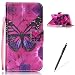 Produktbild Feeltech HUAWEI Y6 Pro Hülle,HUAWEI Y6 Pro Magnet Leder Wallet Cover,Elegant Soft PU Kartenfach Extra Dünn Tasche Bunte Relife-Muster [Stand Funktion] Karte Halterung Klapp hülle Flip Book Design Case Flexible TPU Ultra Slim Inner Bumper Tasche mit Landyard [Free Stylus] für HUAWEI Y6 Pro - Roter Schmetterling