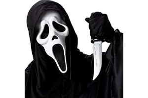 PANYI Skräckmasker Halloween Skräcktillbehör Unisex Skräckfilmsmask Ghostface Skräck Anpassad till Spökhus, Karneval, Halloween, Kostymfest, Påsk