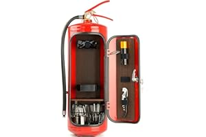 XUEQI 33cm Aufbewahrungsbox für Feuerlöscher Mini-Bar Tragbare Aufbewahrungsbox für Spirituosen und Gläser Weinkühler Ornamente Geschenke für Männer,Rot