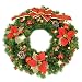 Produktbild 40cm Weihnachtskranz Rattan LED-Lichter Batterie Tür Wand Fenster Dekoration Urlaub Anhänger Künstliche Girlanden Für Innen Und Außen,Red