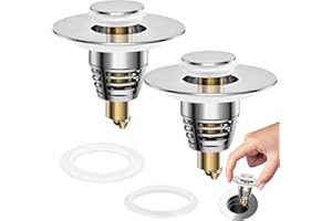 Dachiy 27-41mm universale Pop Up Abflusssieb Ablaufgarnitur Stöpsel Waschbecken, Abflussstopfen für Aufsatzwaschbecken Badewannenstöpsel mit Anti Clogging Sieb, Ablaufventil aus Messing, Sink Stopper