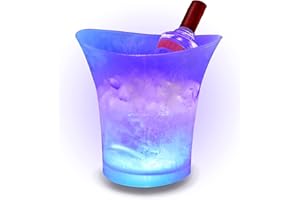 ‎SMETA SMETA LED Eiskübel, Sektkühler LED,5L LED Eiseimer, Zum Kühlen von Champagner, Wein, Getränke, Bier, für Party, Haus, Bar, Club, mit Multi-Farbwechsel, Batteriebetrieben