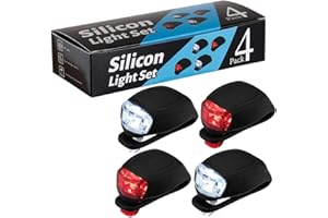 Linunity Bike Lights Front and Back LED Bicycle Headlight Taillight Set Pram warning light with Waterproof Silicone Housing For Cycling Safety, Easy to Install (2025 Design)