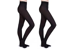 BBXWANG 2 Pairs Thick Black Tights Soft Opaque 100 Denier Black Tights for Women Stretchy Winter Tights Thermal Pantyhose