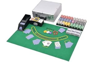 Tidyard Coffrets de Poker Jeu de Poker/Blackjack Mixte avec 600 Jetons Aluminium