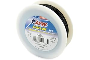 American Fishing Wire Surflon Nylon Coated 1x7 Stainless Steel Leader Wire - Fishing Leader Line for Saltwater, 10lb Test - 250lb Test in Bright, Black, Camo in 30ft, 100ft, 300ft and 1,000ft Lengths