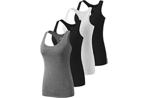 Ymmchy Workout Tank Top Damen Racerback Shirt Tanktop Unterhemd 4er-Pack