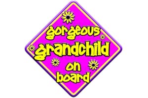 JUST THE OCCASION FlORAL GORGEOUS GRANDCHILD Non Personalised novelty baby on board car window sign.