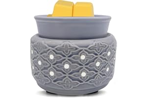 DOREPHINE Electric Wax Melter for Wax Melts & Oils -Ceramic Wax Cube Tart Melter Scented Candle Fragrance Oil Warmer for Home Office Bedroom Living Room Bathroom Gifts & Decor (Grey Cross)