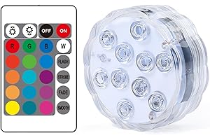 DOUKESH Luces LED Sumergibles con Control Remoto para Piscina, Iluminación Impermeable Bajo el Agua para Decoración de Acuario, Estanque, Bodas con Decoloración Colorida