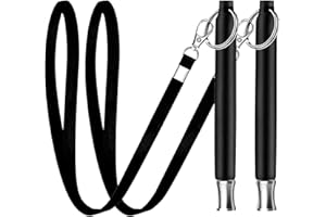 ICOUVA Dog Whistle [2 Pack], Professional Ultrasonic Dog Training Whistle With Lanyard Neck Strap Training Assistant for Recall and Barking Control