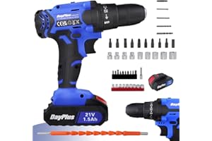 YOUSEAHOME 21V Akkuschrauber mit 1 Akkus Professional Schnellladung, Mini Akkuschrauber mit Schlagbohrfunktion, Akkus Bohrschrauber 45Nm Akku Schrauber 25+1 Akku Schraubendreher, 26pcs Zubehör und Koffer Blau