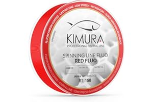 KIMURA Spinning Line, MONOFILO da Pesca Unisex Adulto, Rosso Fluo, 0.220