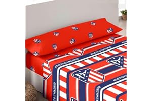 ASDITEX Juego de sábanas Atlético de Madrid 3/Piezas, Medida: Cama de 150x200cm.