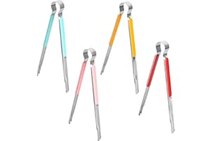 XTDMJ 4 Grillzange Edelstahl Küchenzange，Hitzebeständige Kochzange Servierzange Grillzange aus Edelstahl mit Griffen aus Silikon