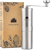Groenenberg Macinacaffè manuale di alta qualità I Macina caffe acciaio inox I Macina caffè manuale a regolazione continua per