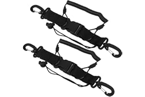 PAIKIUU Scuba Diving Lanyard with Scuba Diving Clips, 2 Pack Diving Hand Straps Diving Spiral Cable Retractable Spring Cord Diving Accessories with Carabiner Quick Release Buckle for Cameras and Dive
