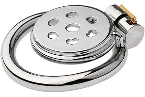 Platt bur i rostfritt stål med hjärtformade hål, bärbar skyddsbur för män-RDMZ78 (50mm)