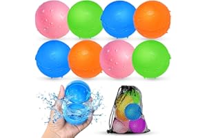 SMIRODI Ballons à Eau réutilisables pour Enfants, Jouets Aquatiques d'été pour garçons et Filles, Jouets de Piscine et de Plage pour fête d'été(8Pcs)