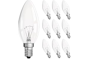 Morotty Lampadina a Candela E14 230V, Lampadine Candela Luce Calda 2700K, Lampadina Candela Dimmerabile, Lampadina C35 E14 per Lampadario, Lampada a Muro, Luce di Cristallo, 10 Pezzi