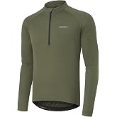 BERGRISAR Mens Cycling Jersey Long Sleeve Half Zip Mountain Bike Shirt Spring Road Bike Shirt