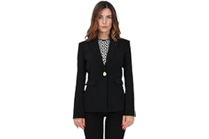 Pinko Humahuaca Giacca Crepe Stretch con Bottone Metallo Blazer Donna